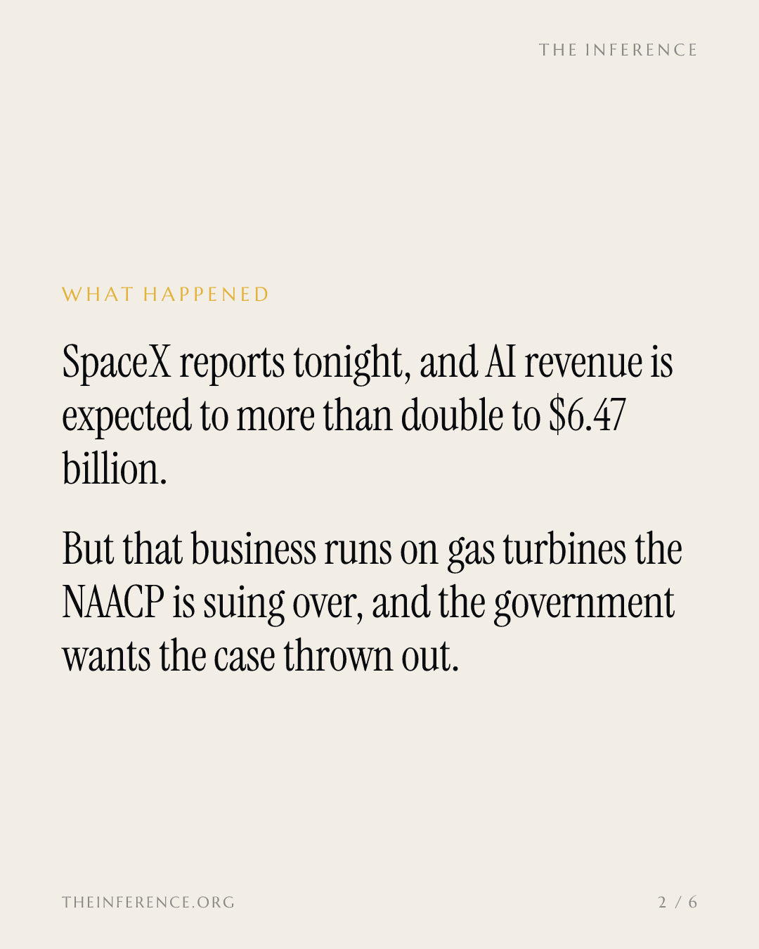 SpaceX's AI revenue is set to more than double to $6.47 billion on turbines a Clean Air Act suit could shut — slide 1