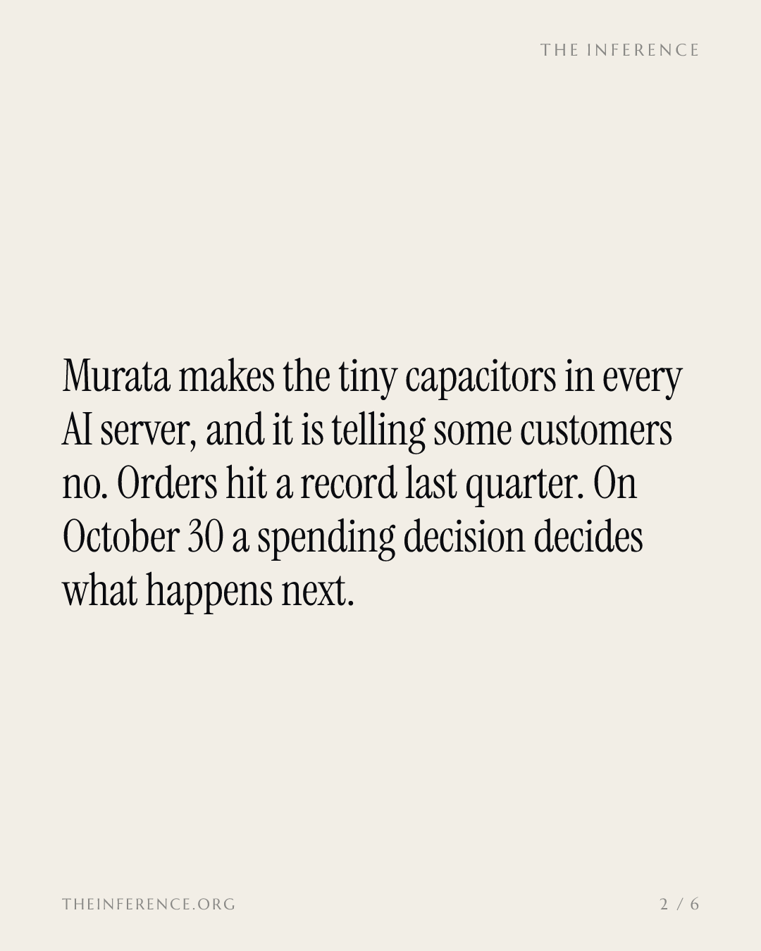 Murata turns away customers with record JPY 673.9 billion orders; October 30 capex decides — slide 1
