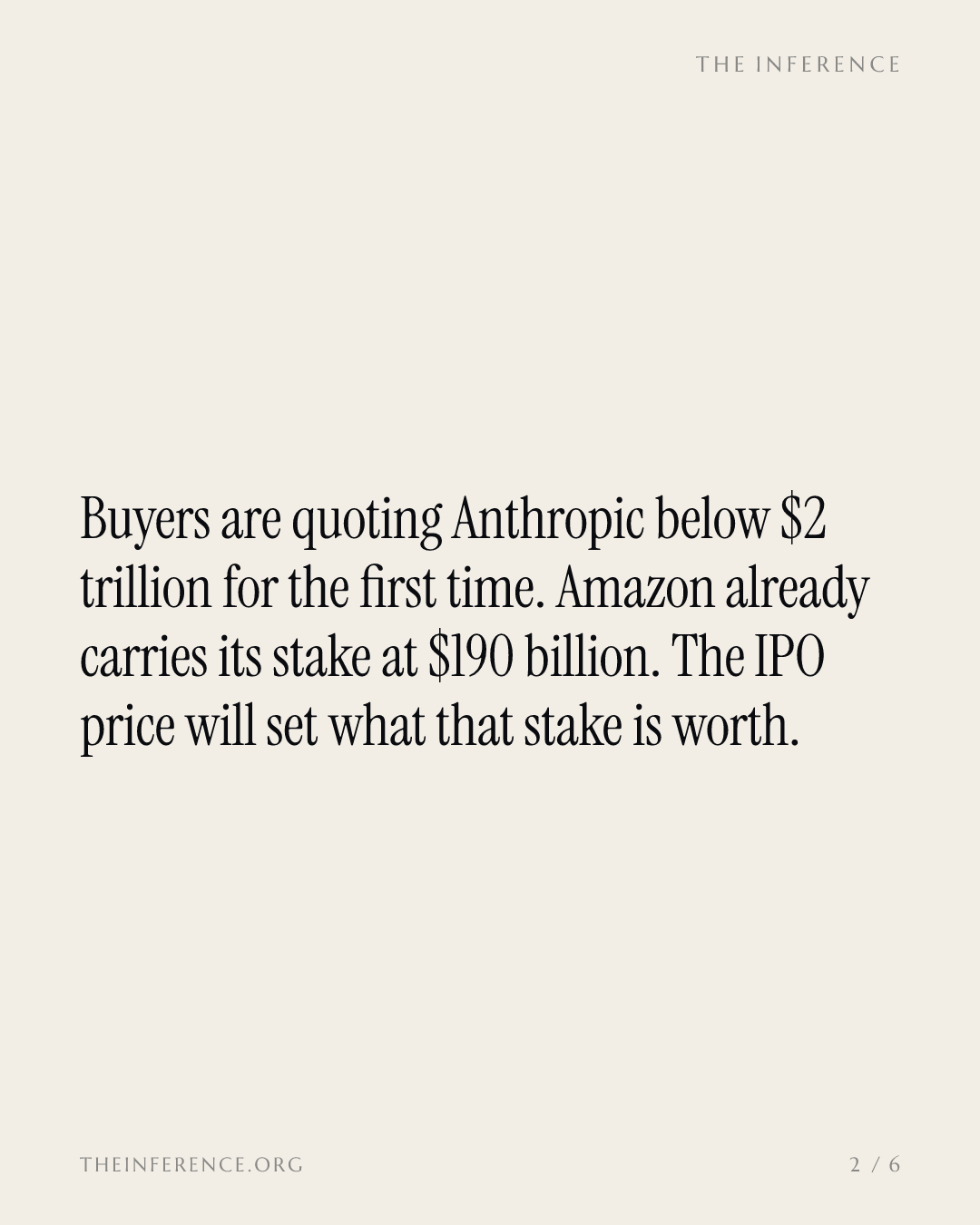 Anleger wollen bei Anthropics Börsengang unter zwei Billionen Dollar einsteigen – und Amazons 190-Milliarden-Buchwert bewegt sich als Erster — slide 1