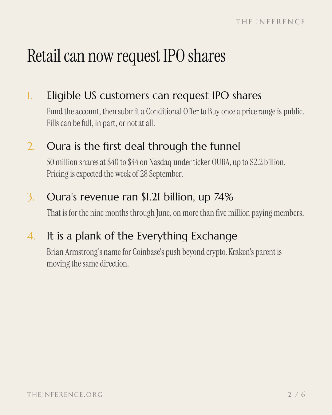 कॉइनबेस ने IPO में रिटेल को दाखिल किया, पहली ही डील 73% इनसाइडर एग्जिट — slide 1
