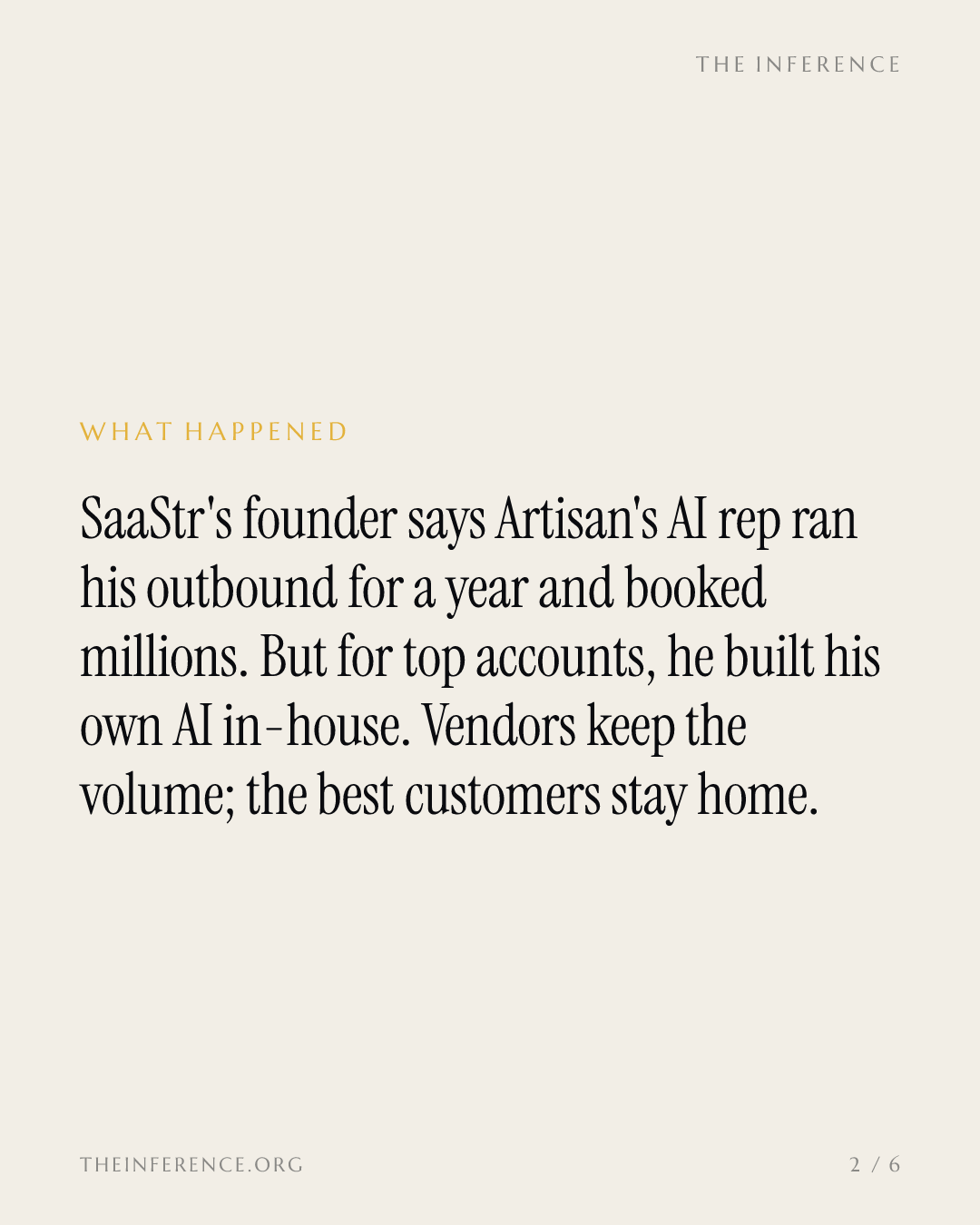 SaaStr credits Artisan with millions in closed deals, then builds its own AI for top accounts — slide 1