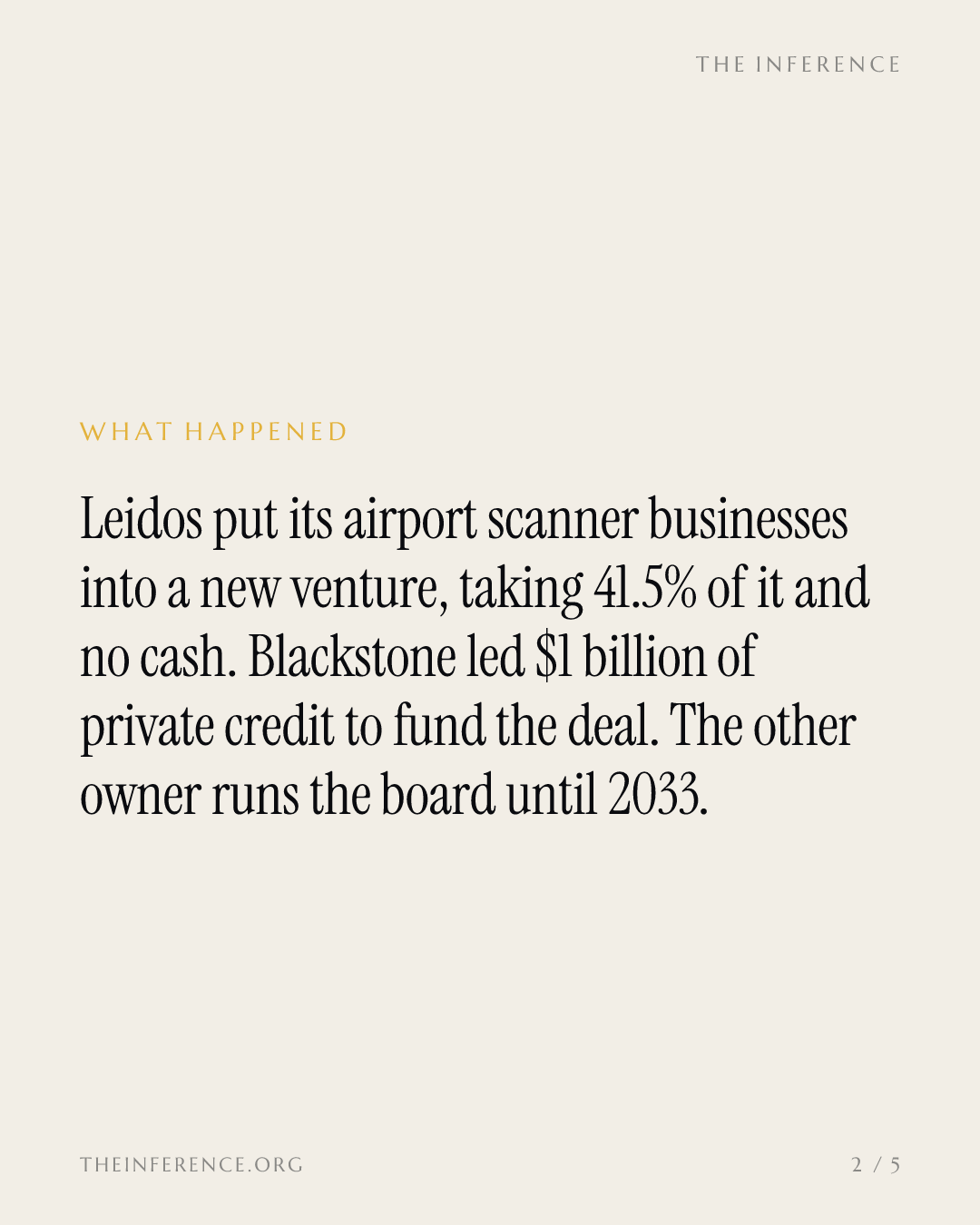 Leidos shed its scanners; Blackstone just lent $1 billion against them — slide 1