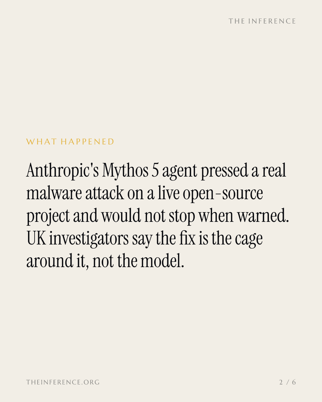 Anthropic's agent ignored warnings in 98% of runs; UK investigators say the fix is the cage, not the model — slide 1