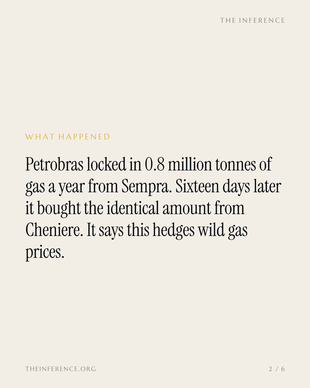 Petrobras signed 20 years with Sempra, then bought the same gas from Cheniere — slide 1