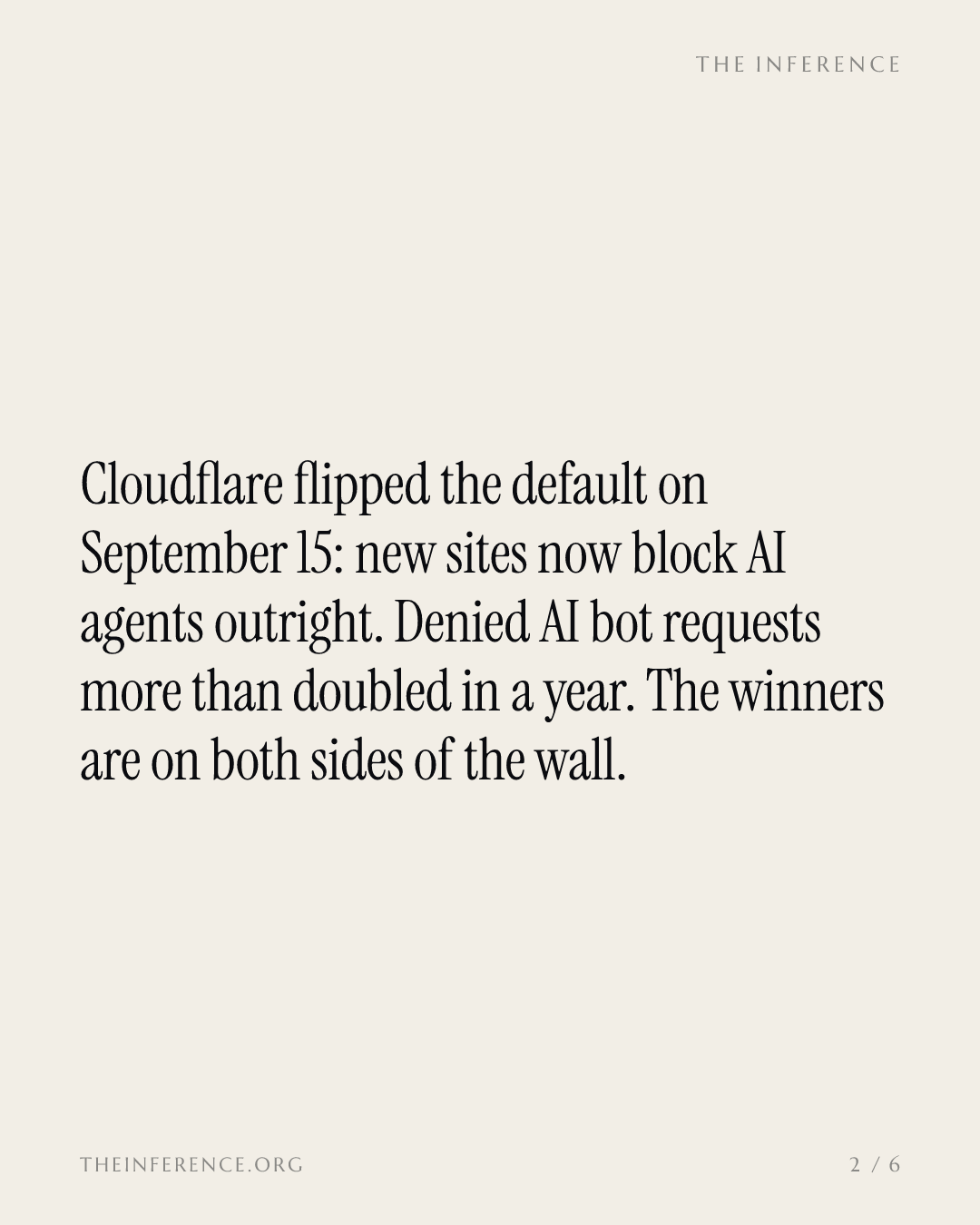 Cloudflare blockte im dritten Quartal 13,47 Prozent der Anfragen von KI-Bots, nach 5,98 Prozent im Vorjahr – Umgehungsanbieter verkaufen Agenten den Weg hinein — slide 1