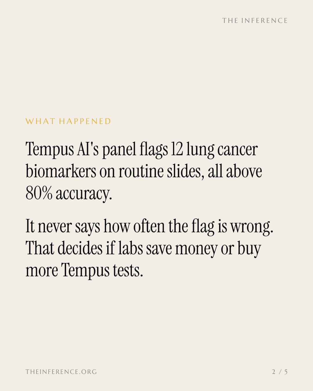 Tempus AI tops 80% sensitivity on 12 lung biomarkers but withholds the specificity number — slide 1