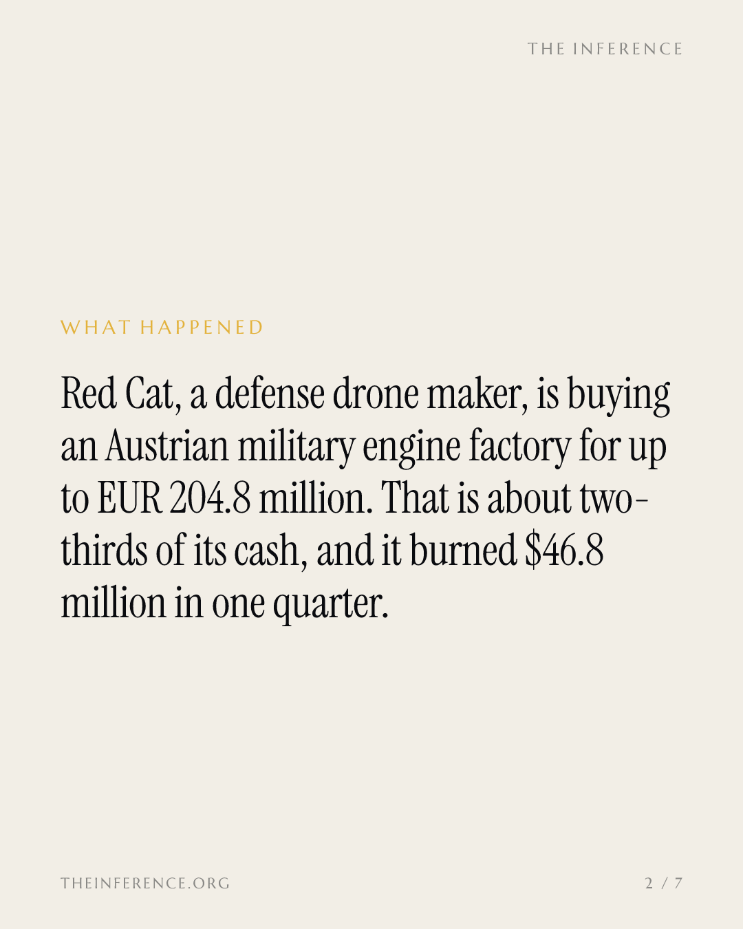 Red Cat spends two-thirds of its $325.6 million cash on Steyr Motors while burning $47 million a quarter — slide 1