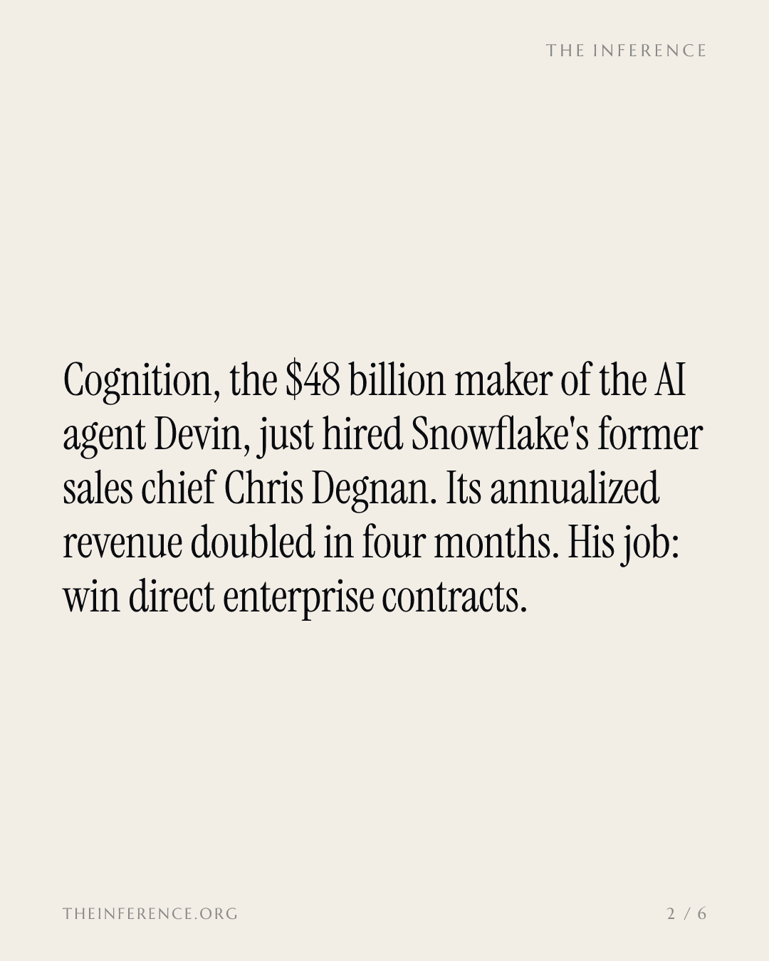 Cognition hires Snowflake's Chris Degnan as revenue chief with Devin's run rate at $1 billion — slide 1