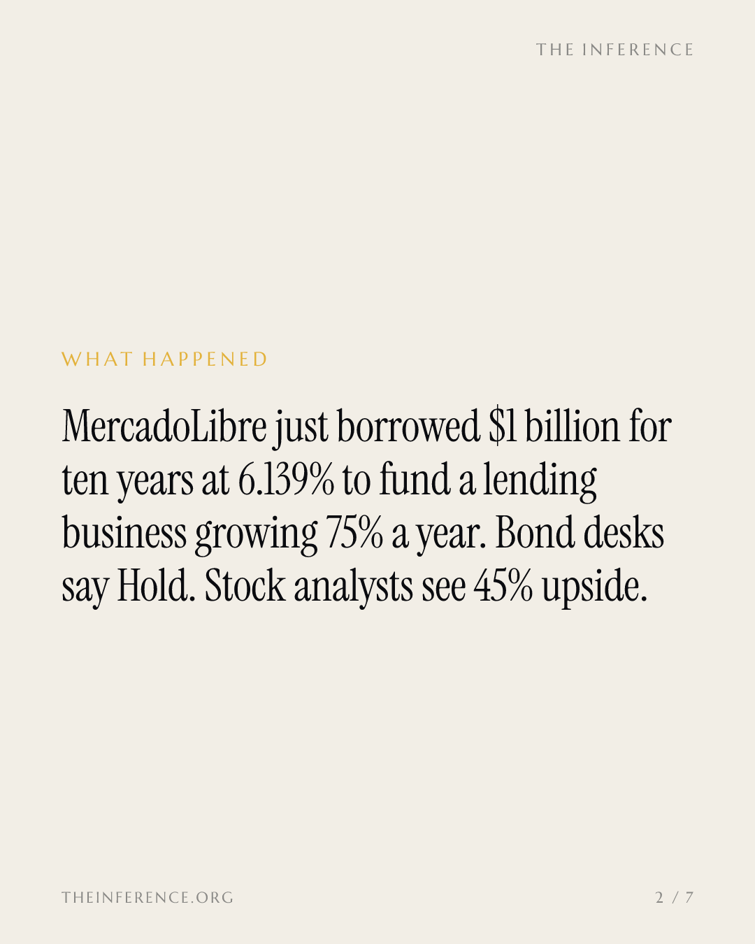 MercadoLibre's new bond prices the cost of its 75% credit boom — slide 1