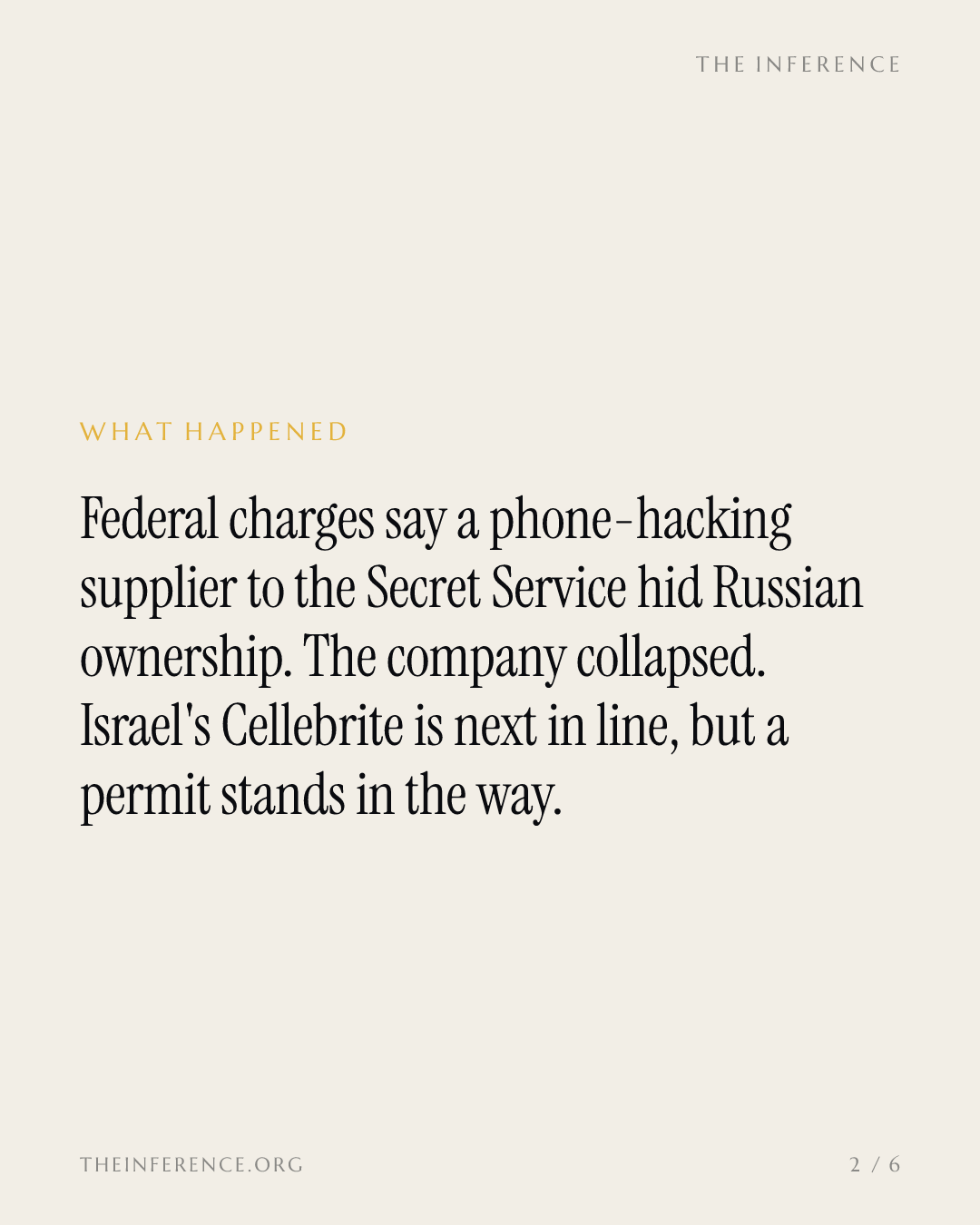 A Russian-owned phone-hacking vendor collapsed, and Cellebrite waits to inherit the vacuum — slide 1