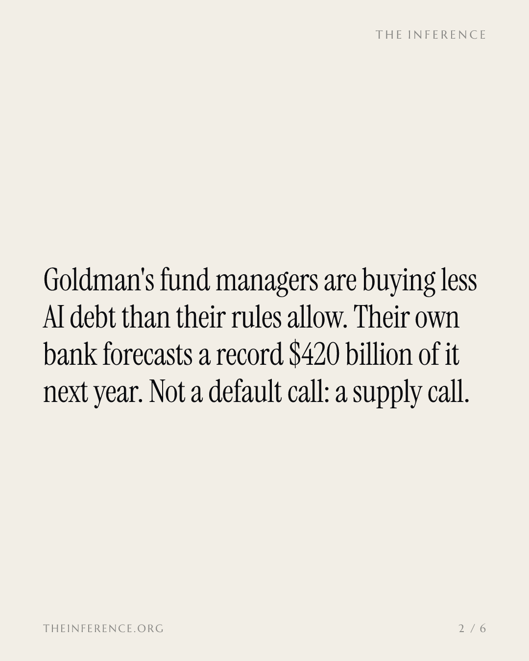 Goldman's bond managers are stepping aside from the AI debt wave Goldman forecasts — slide 1