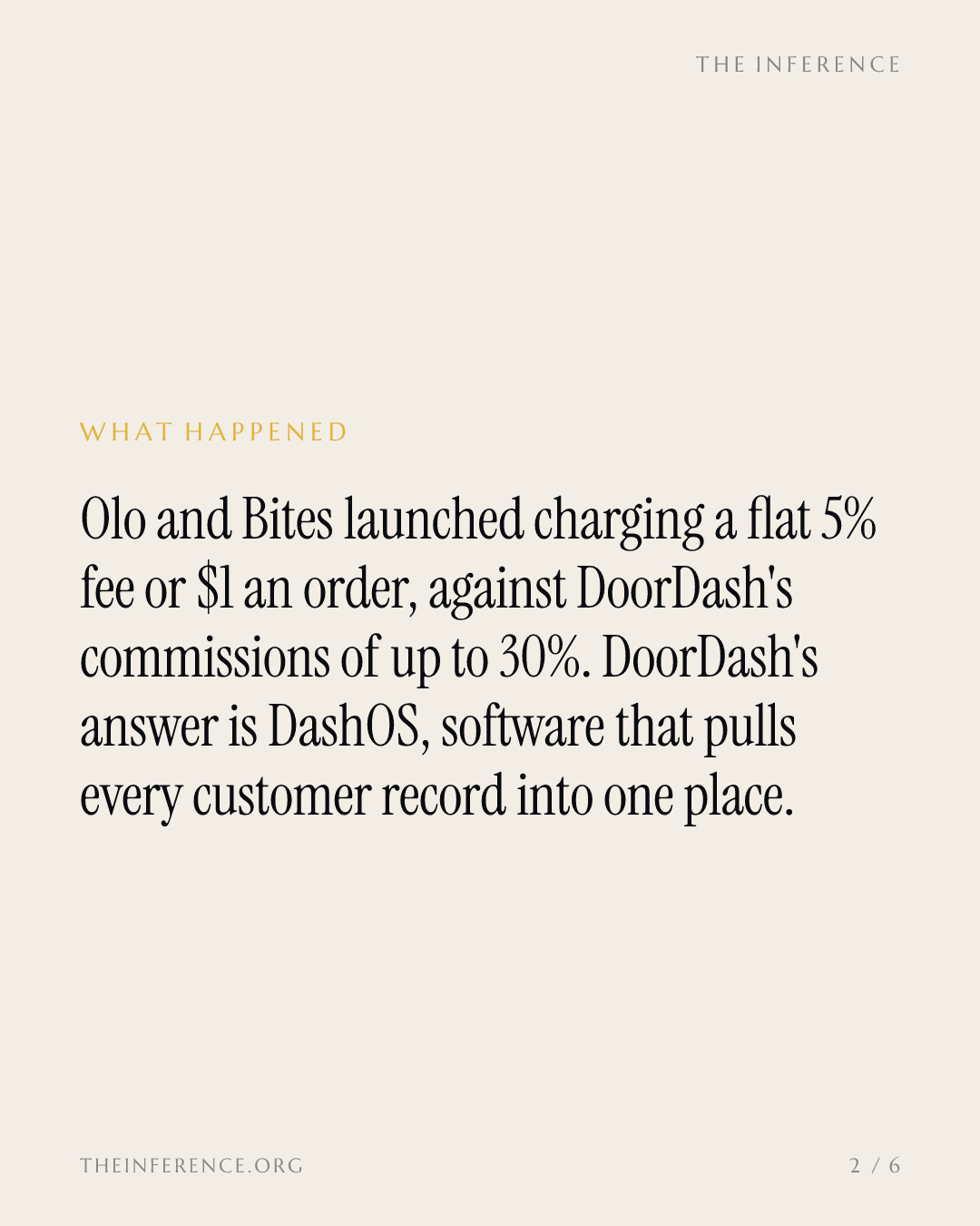 DoorDash's DashOS owns the restaurant's customer data as fee-cutting rivals circle — slide 1