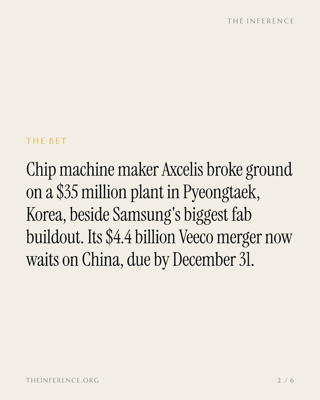 Axcelis breaks ground on a $35 million Korea plant as its $4.4 billion Veeco merger awaits China's approval — slide 1
