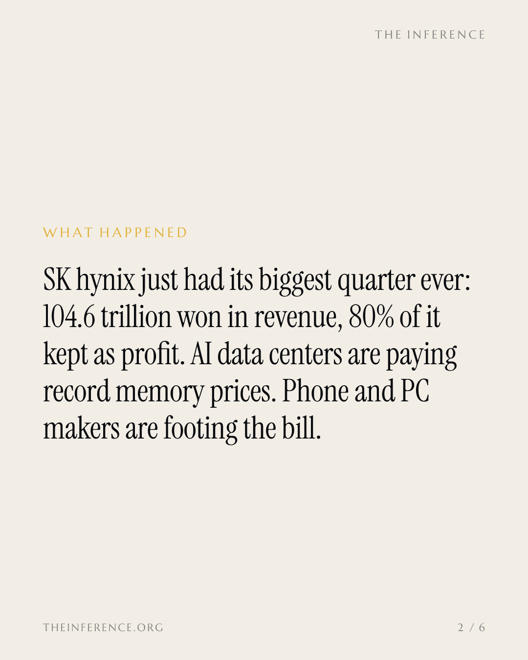 SK hynix banks its first 100 trillion won quarter at an 80% margin as Apple cuts iPhone orders — slide 1