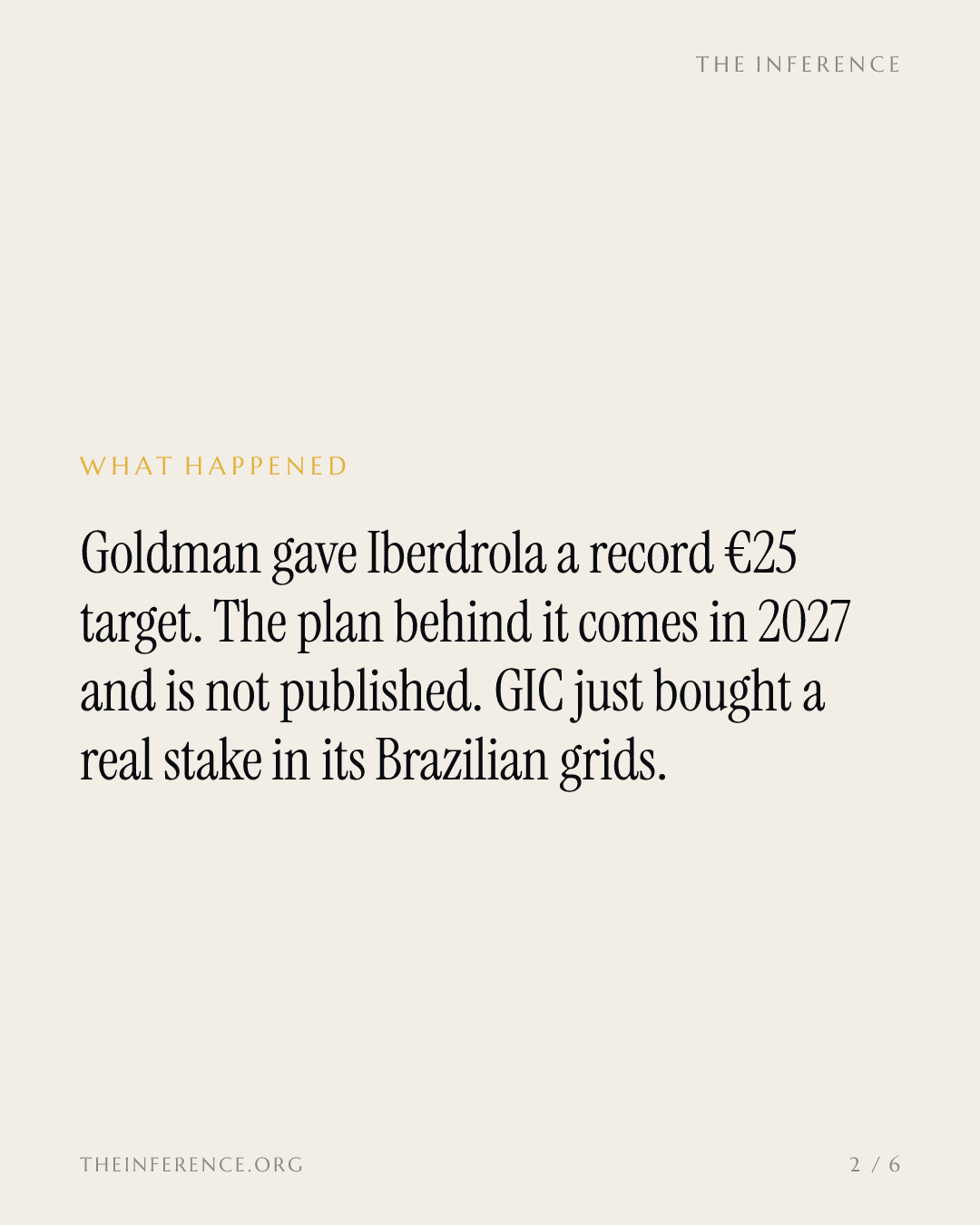 Goldman's record €25 target prices an Iberdrola plan that does not exist yet — slide 1