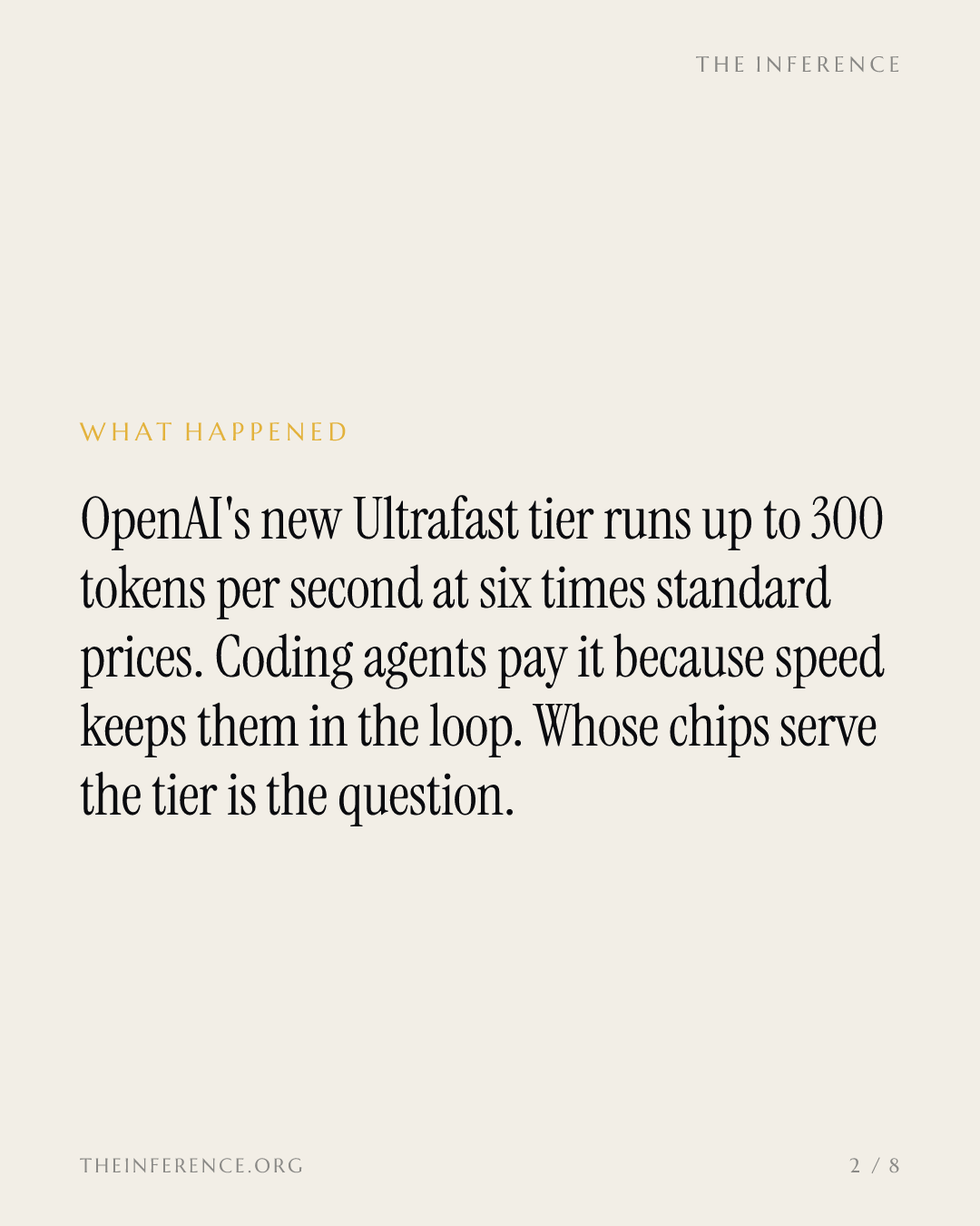 OpenAI turned speed into a 6X-priced product; whose chips serve it is the $48B question — slide 1