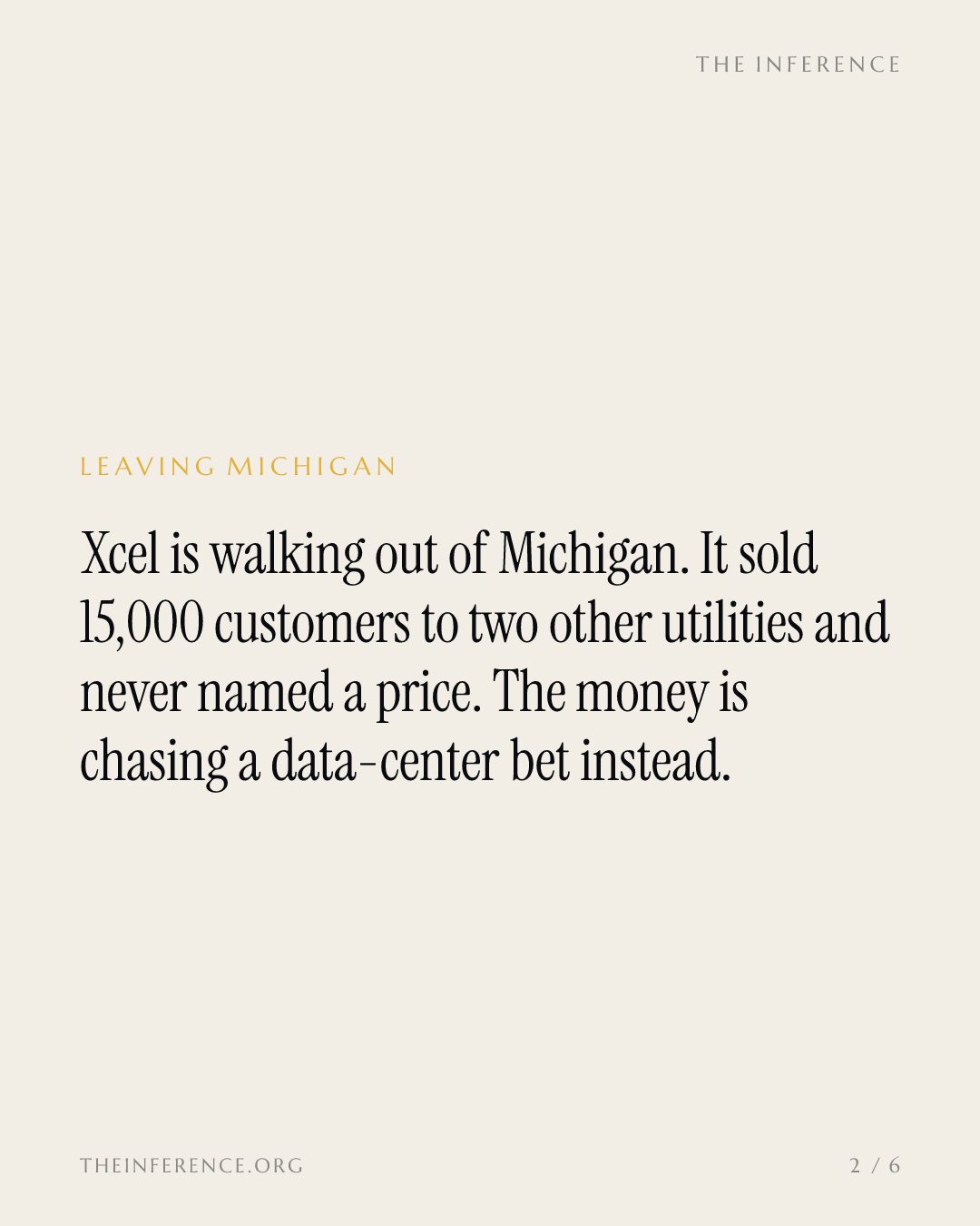 Xcel Energy exits Michigan, selling 15,000 customers at no disclosed price, to focus on a $60 billion plan — slide 1