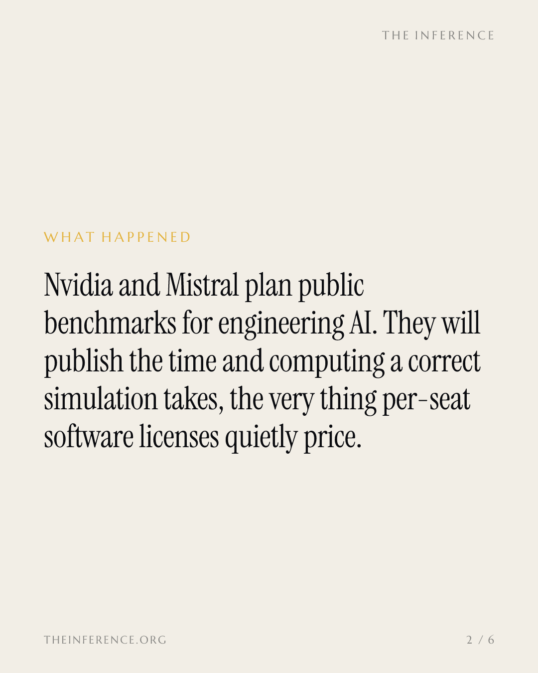 Nvidia and Mistral Will Publish the AI Benchmarks That Can Reprice Dassault and Cadence's Software — slide 1