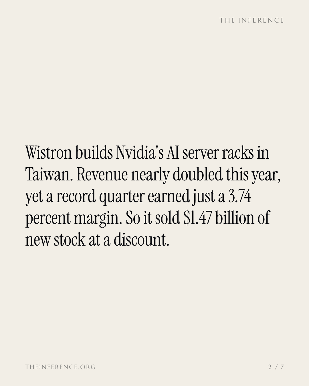 Nvidia server assembler Wistron doubles revenue, then sells $1.47 billion of stock — slide 1