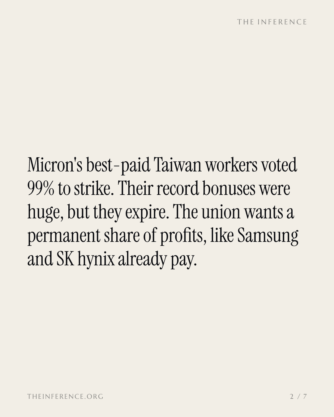 Micron Paid Up to 68 Months of Pay. Its Taiwan Workers Voted 99% to Strike Anyway. — slide 1