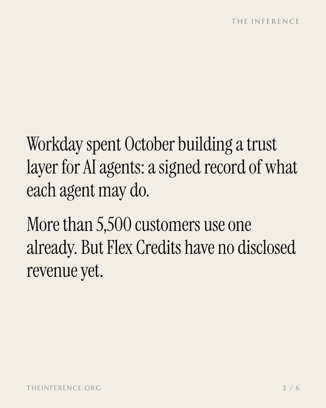 More than 5,500 customers use Workday agents; Flex Credits have no disclosed revenue yet — slide 1