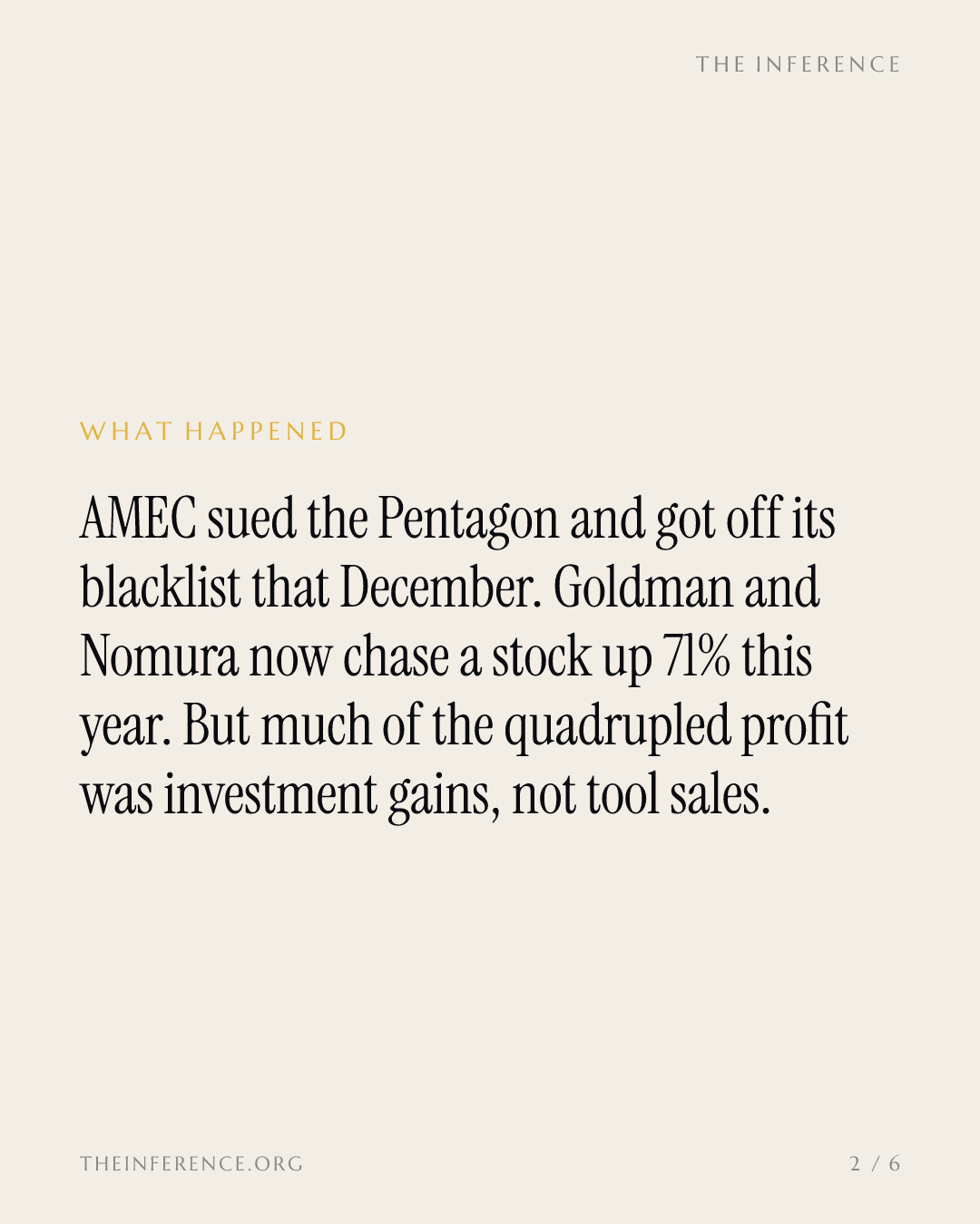 AMEC escaped the Pentagon blacklist by suing; Rmb1.98 billion of its quadrupled profit was investment gains — slide 1