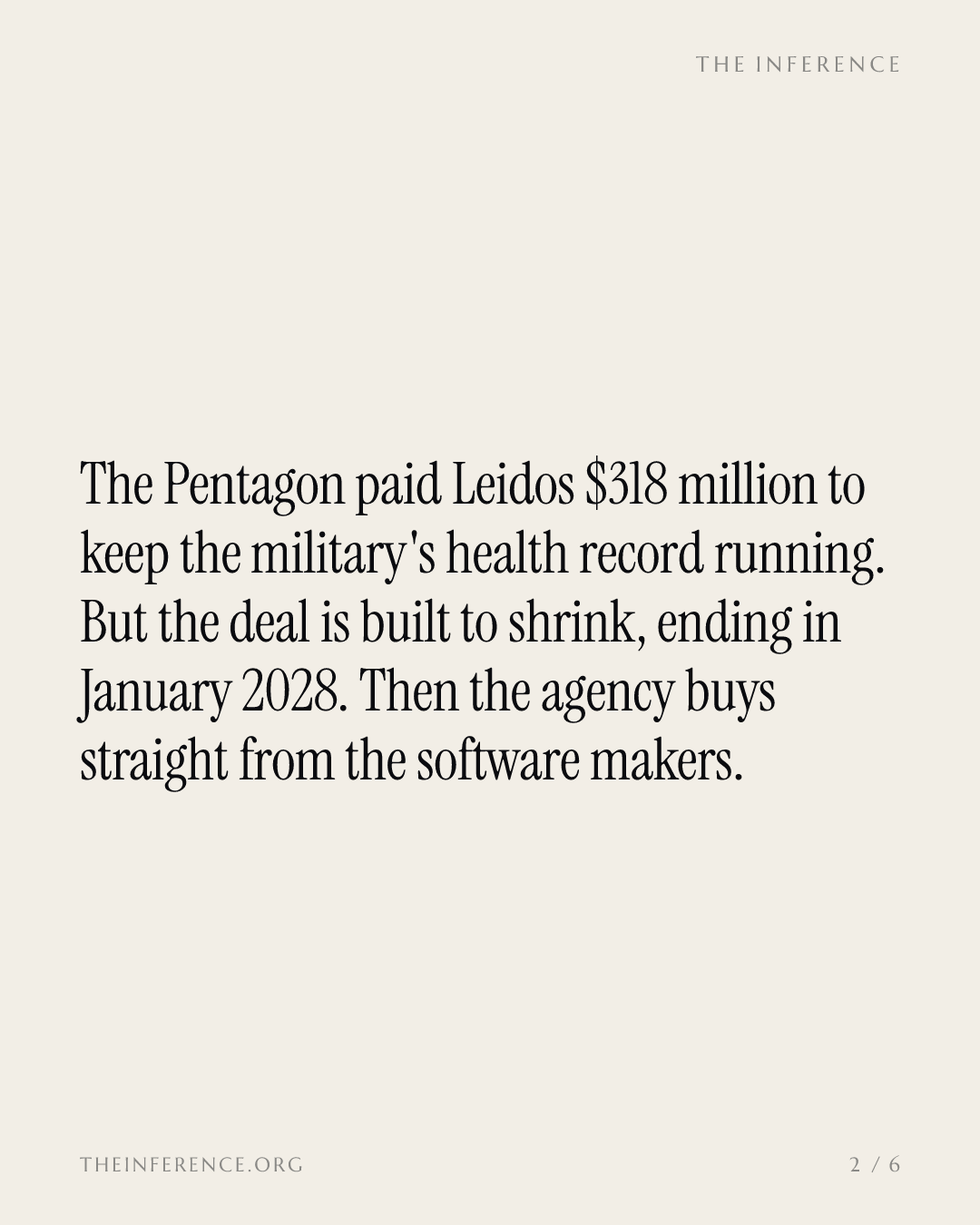 Pentagon pays Leidos $318 million to hand over the military's health record — slide 1