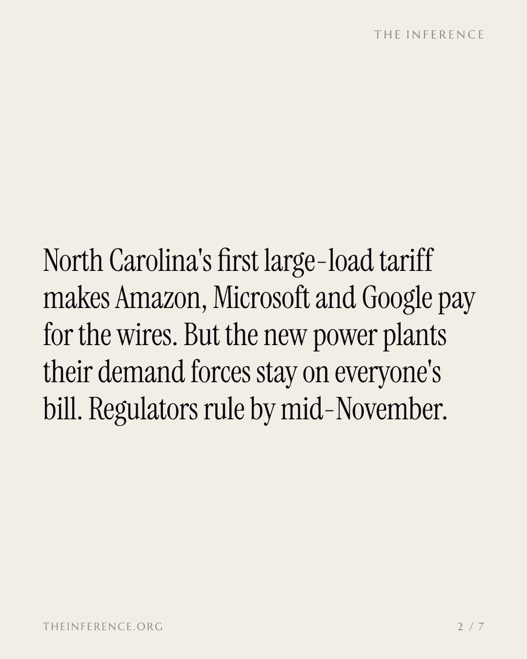 Duke Energy's data-center tariff makes Amazon and Microsoft pay for wires, not the power plants — slide 1