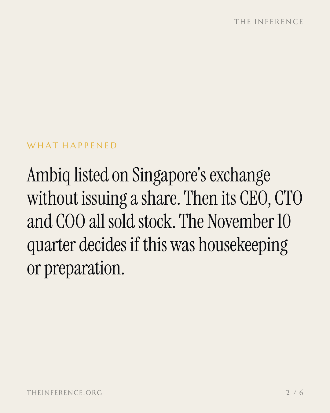 Ambiq Micro's Singapore listing sold no shares; three executives sold stock before November 10 — slide 1