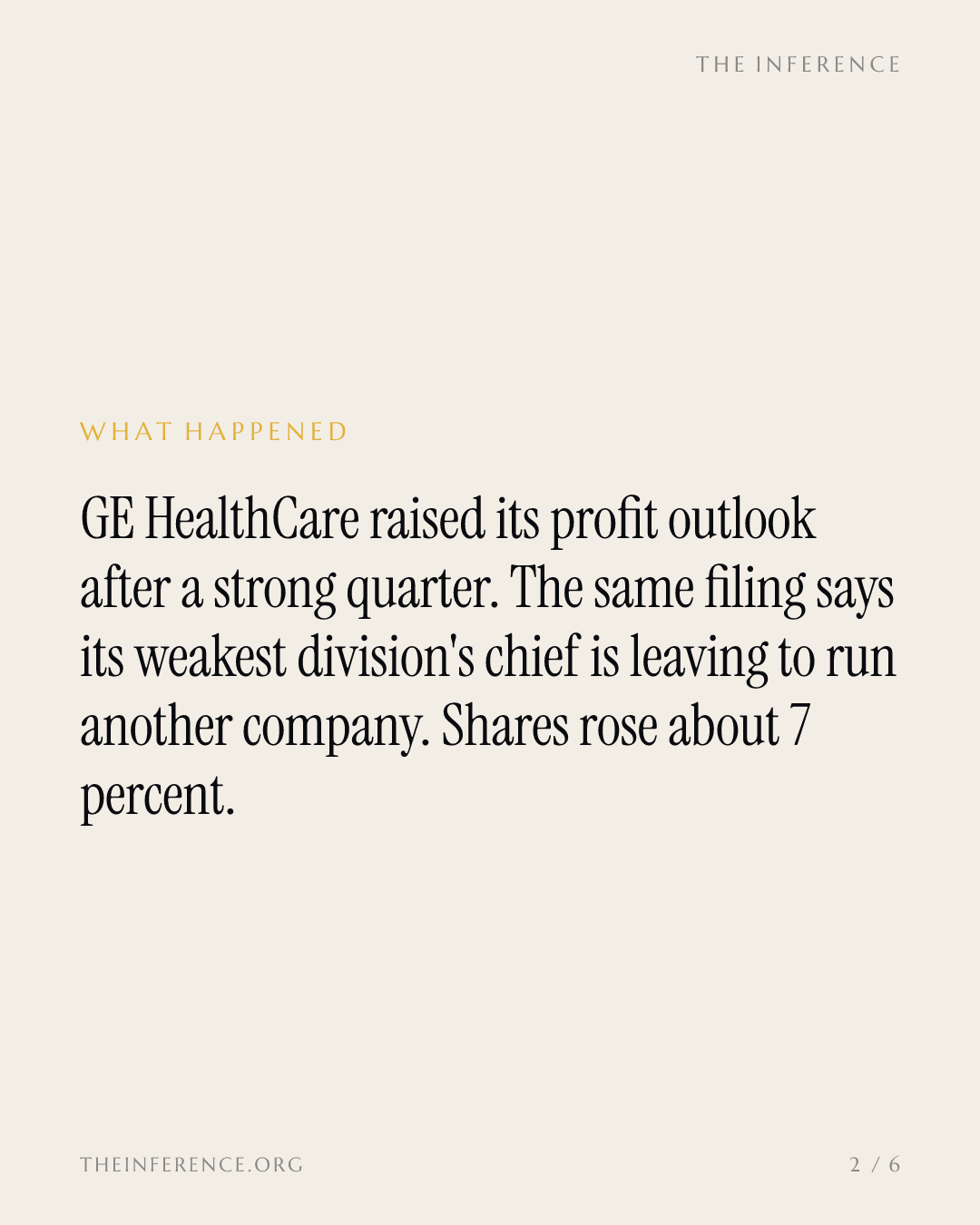GE HealthCare beat and raised, then filed the exit of the PCS chief to a rival's top job — slide 1