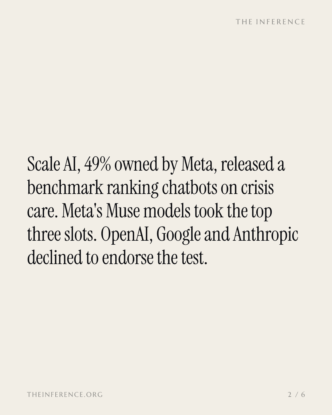 Meta's Muse models top the new Scale AI benchmark; the referee is 49% Meta-owned — slide 1