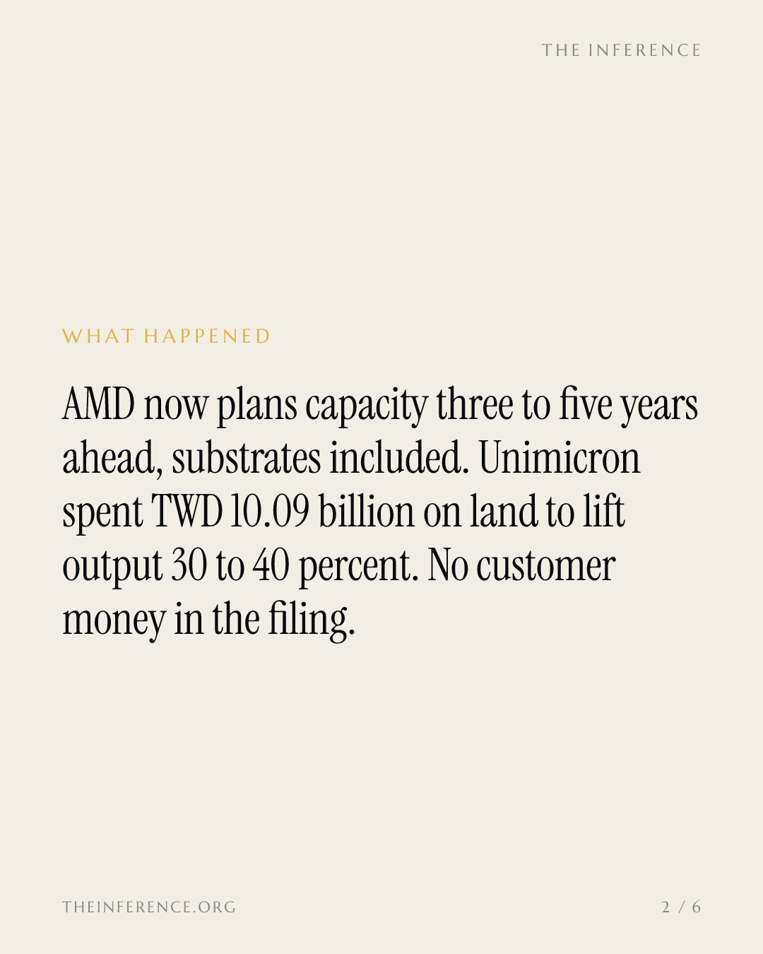 AMD locks substrates into a five-year plan; the newest Unimicron target sits under the price — slide 1