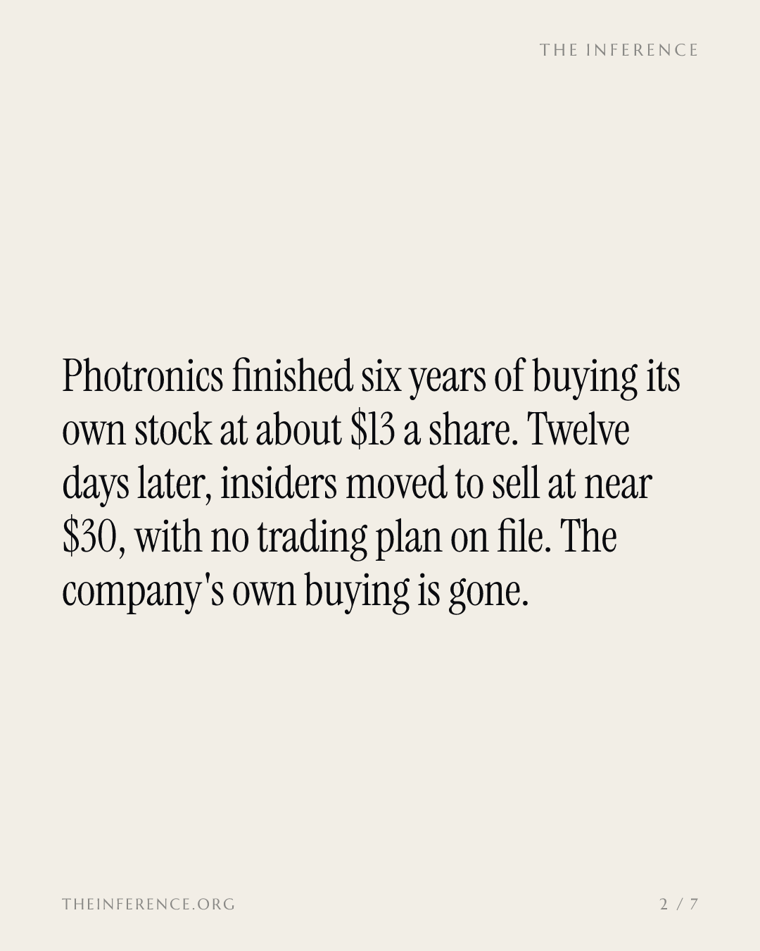 Photronics insiders moved to sell $800,000 of stock days after its $166 million buyback ended — slide 1