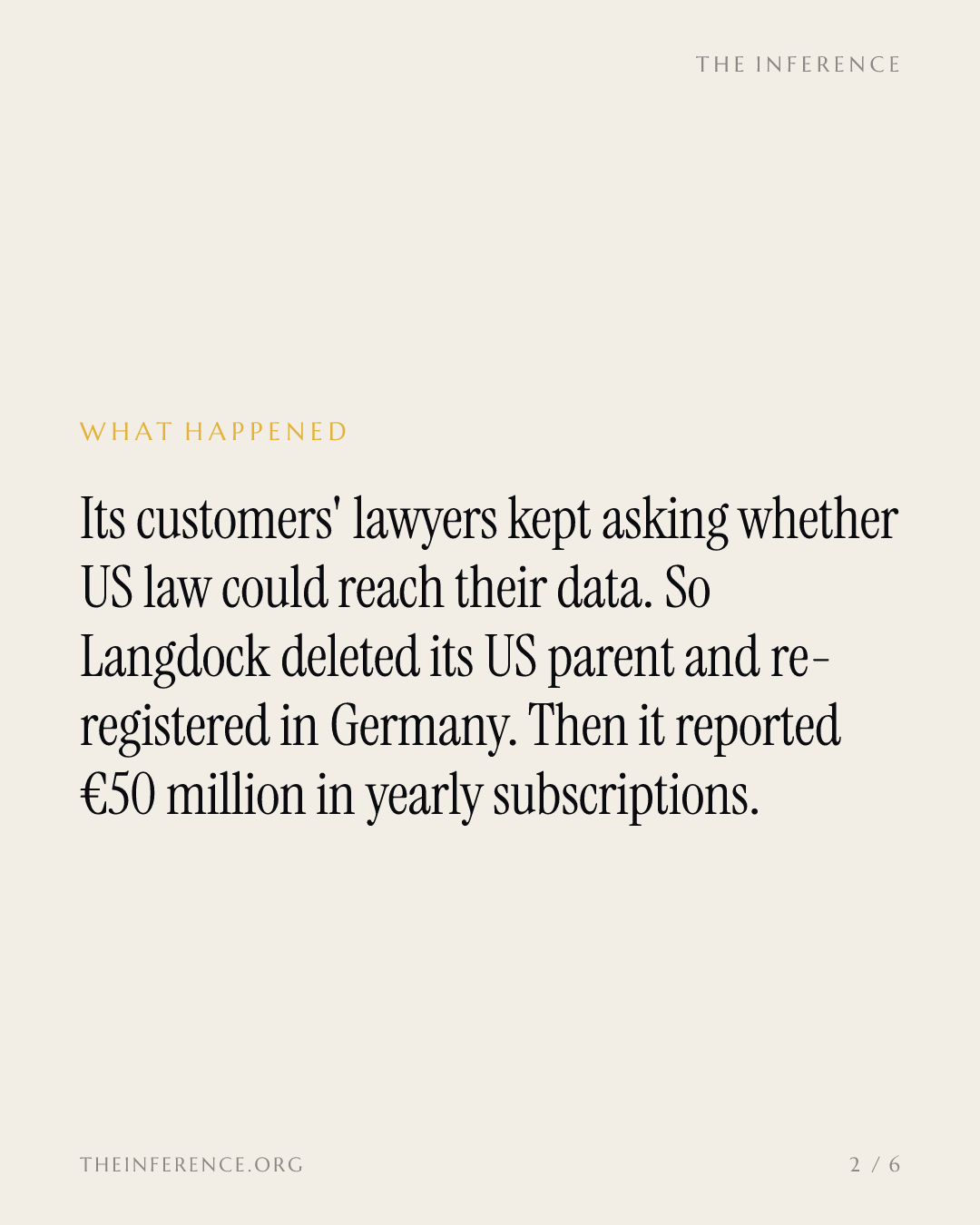 Langdock deleted its Delaware parent over US data laws and says annual recurring revenue hit €50 million — slide 1