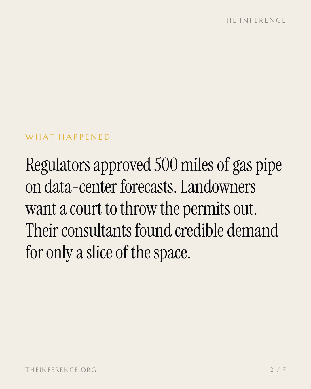 FERC genehmigte Gaspipelines für 5,2 Milliarden Dollar auf Basis von Rechenzentrum-Prognosen. Nun wird ein Gericht fragen, wer sie braucht. — slide 1