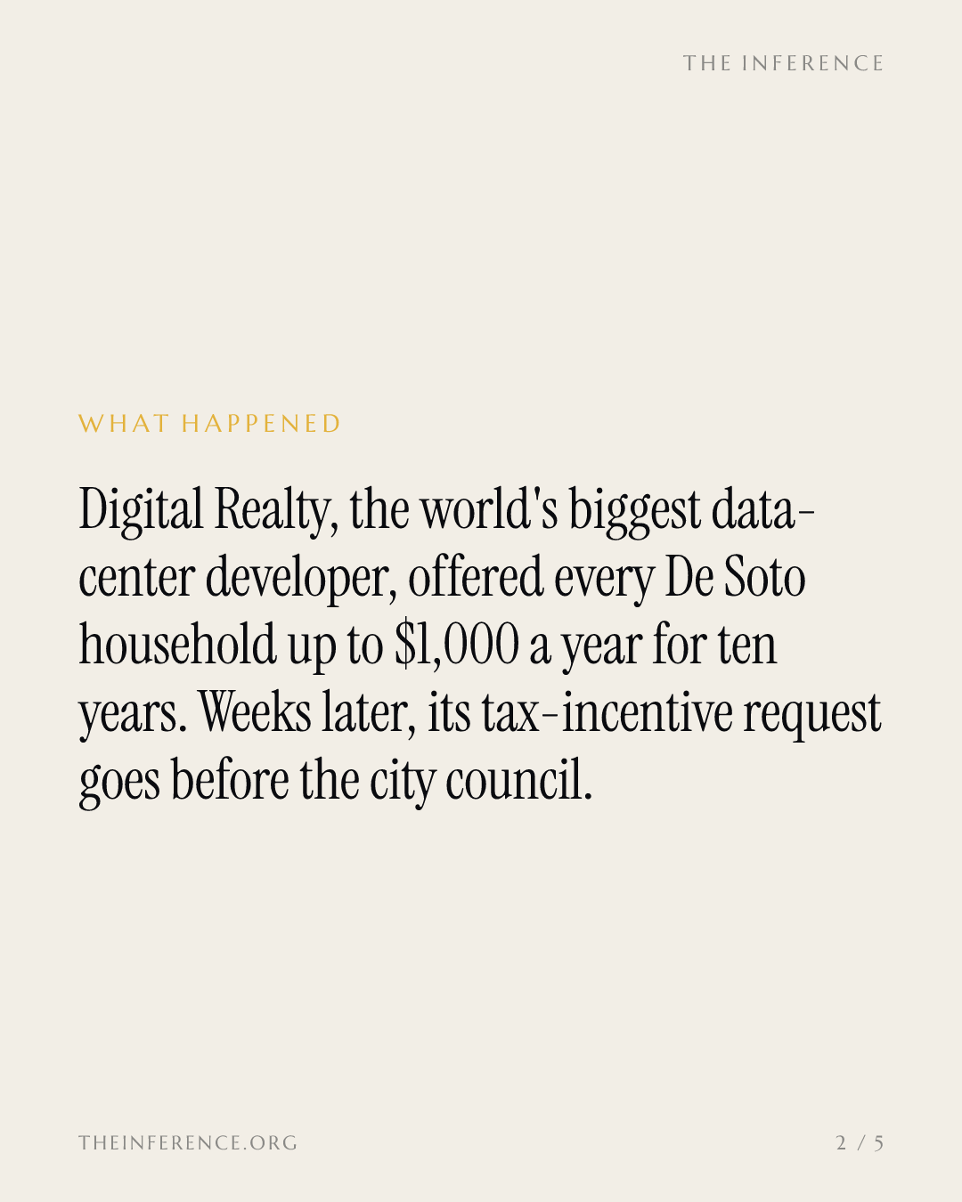 Digital Realty is offering De Soto households up to $1,000 a year to say yes to its data center — slide 1