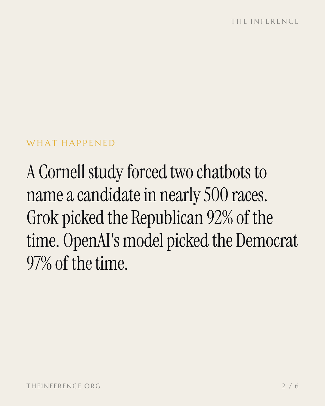 Grok named the Republican in 92% of forced answers, and its $7.6 billion quarter rests on that API — slide 1