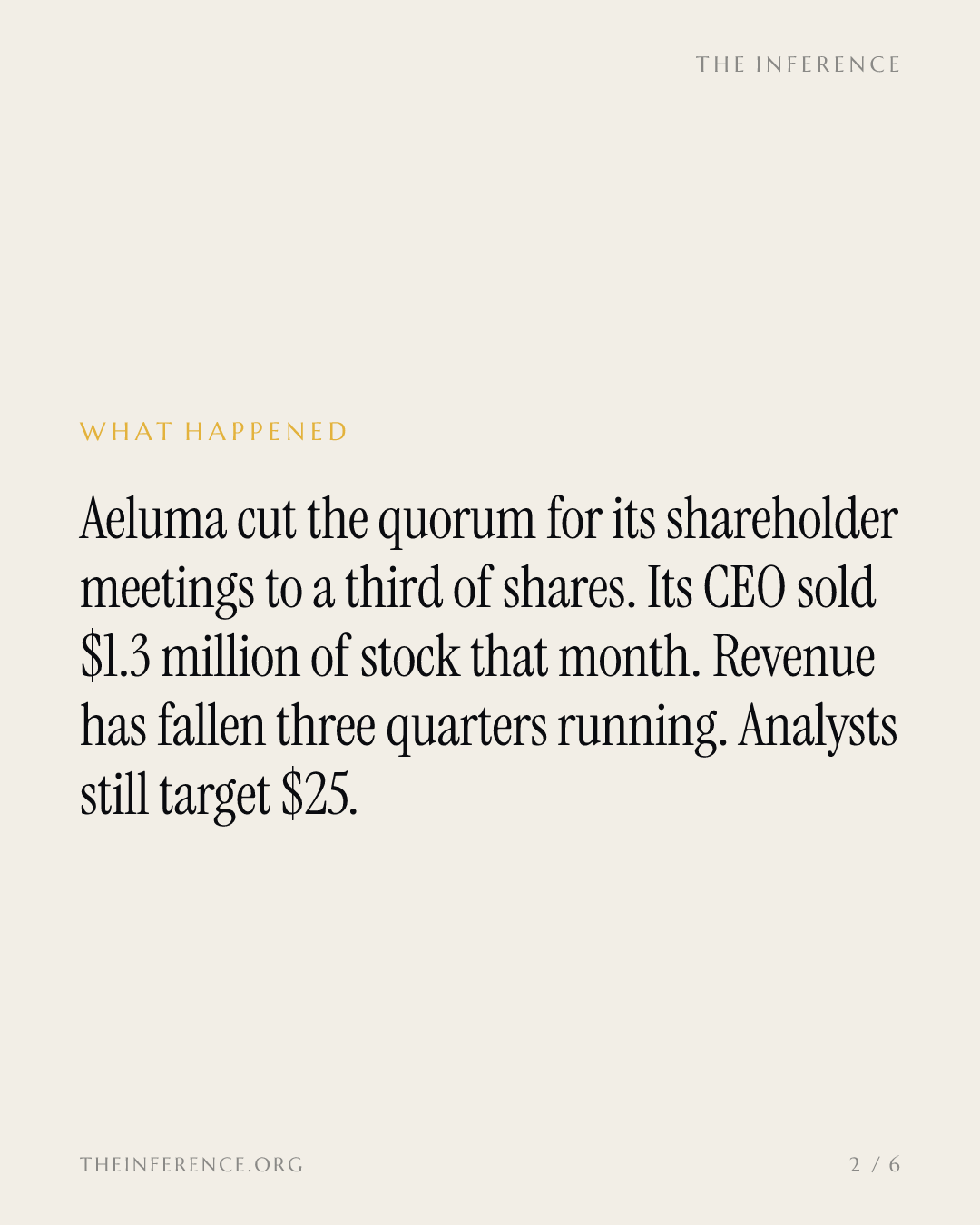 Aeluma's CEO sold at $13.35. The street still says $25. — slide 1