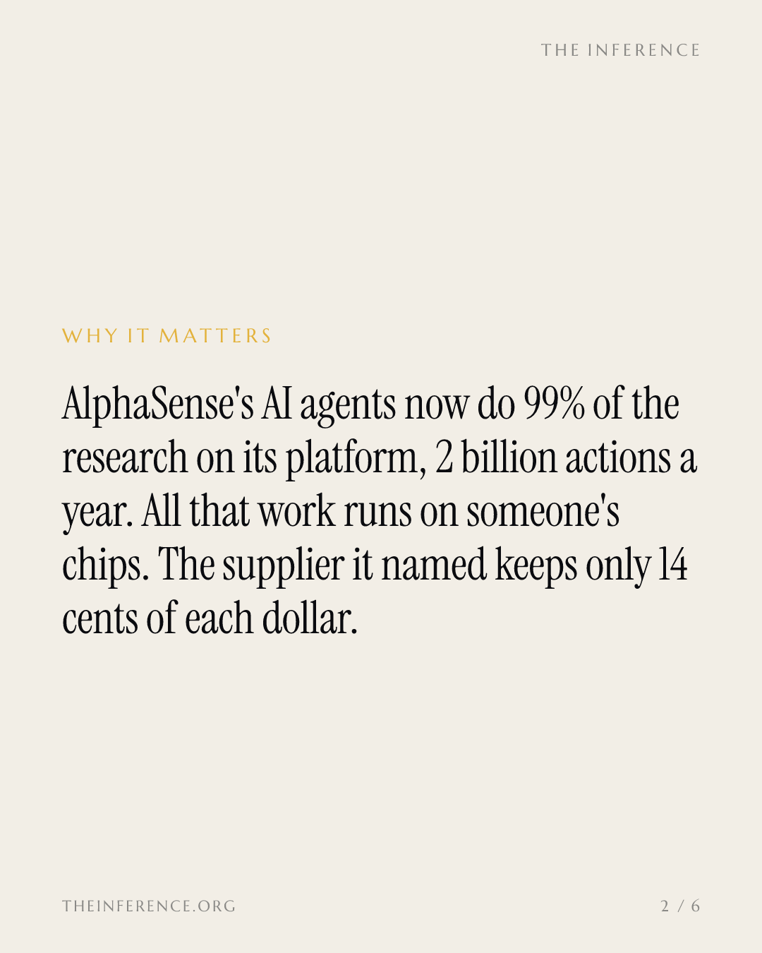 AlphaSense's agents burn 54 trillion tokens a year; Cerebras posted 14.2% gross margins — slide 1