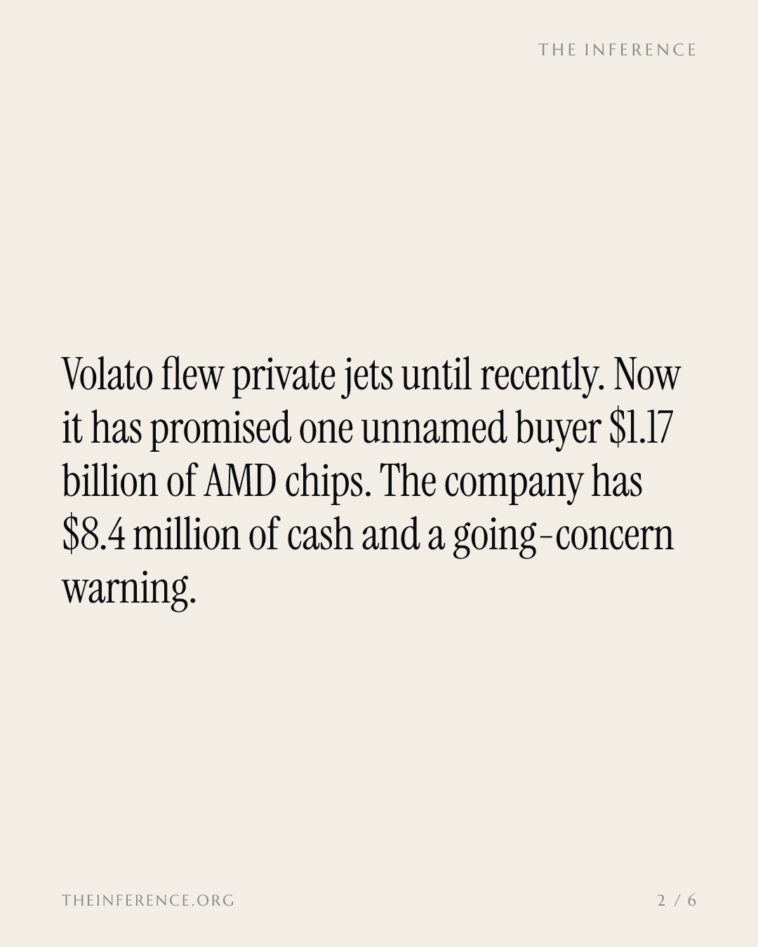 Volato (NYSE American: SOAR) promises $1.17 billion of AMD compute on $8.4 million of cash — slide 1
