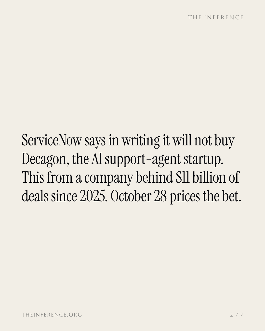 ServiceNow's Decagon denial is a bet that comes due on October 28 — slide 1