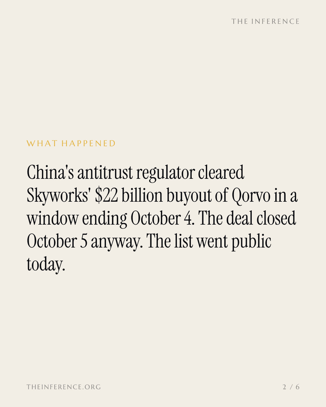 China clears Skyworks' $22 billion Qorvo purchase ten days after the deal closed — slide 1