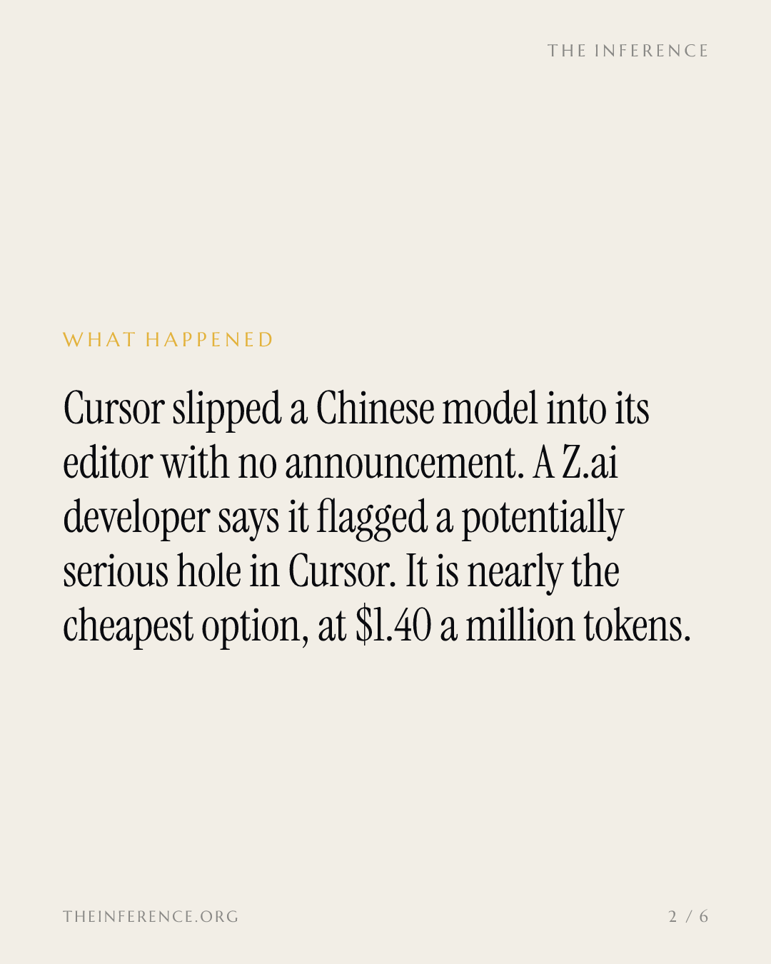 Cursor quietly adds the Chinese model that found a hole in its editor — slide 1