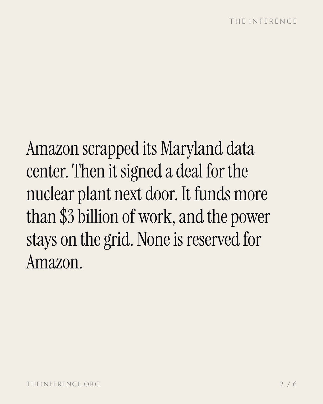 Amazon scrapped its Maryland data center and bought the nuclear plant's power anyway — slide 1