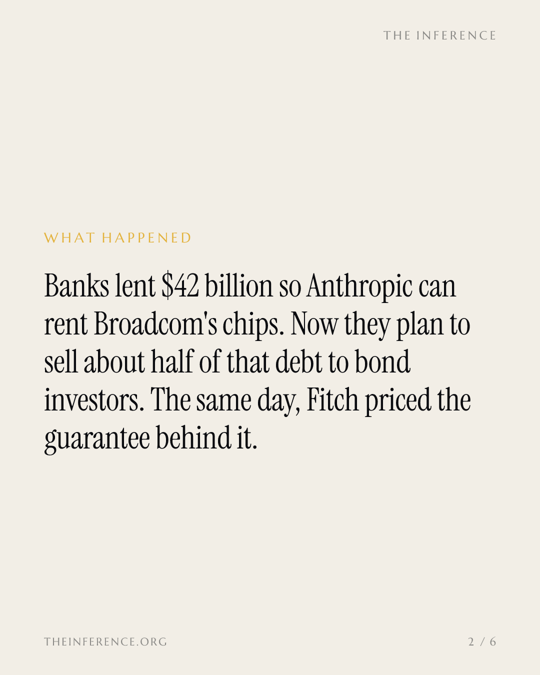 Banks plan a $21 billion bond sale of Anthropic chip debt as Fitch sizes Broadcom's $43.5 billion guarantee — slide 1