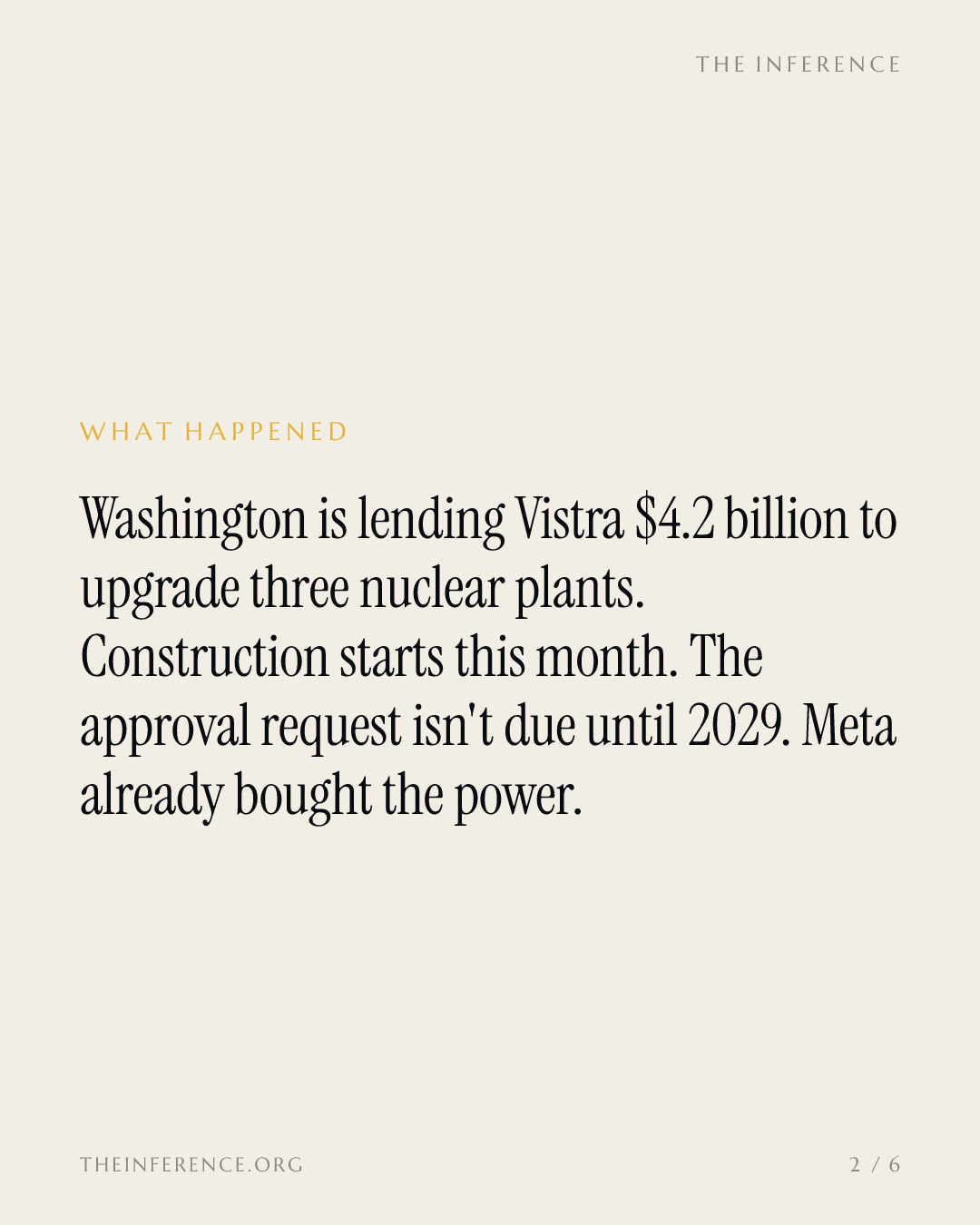 Washington lends Vistra $4.2 billion for reactor upgrades it won't ask the NRC to approve until 2029 — slide 1