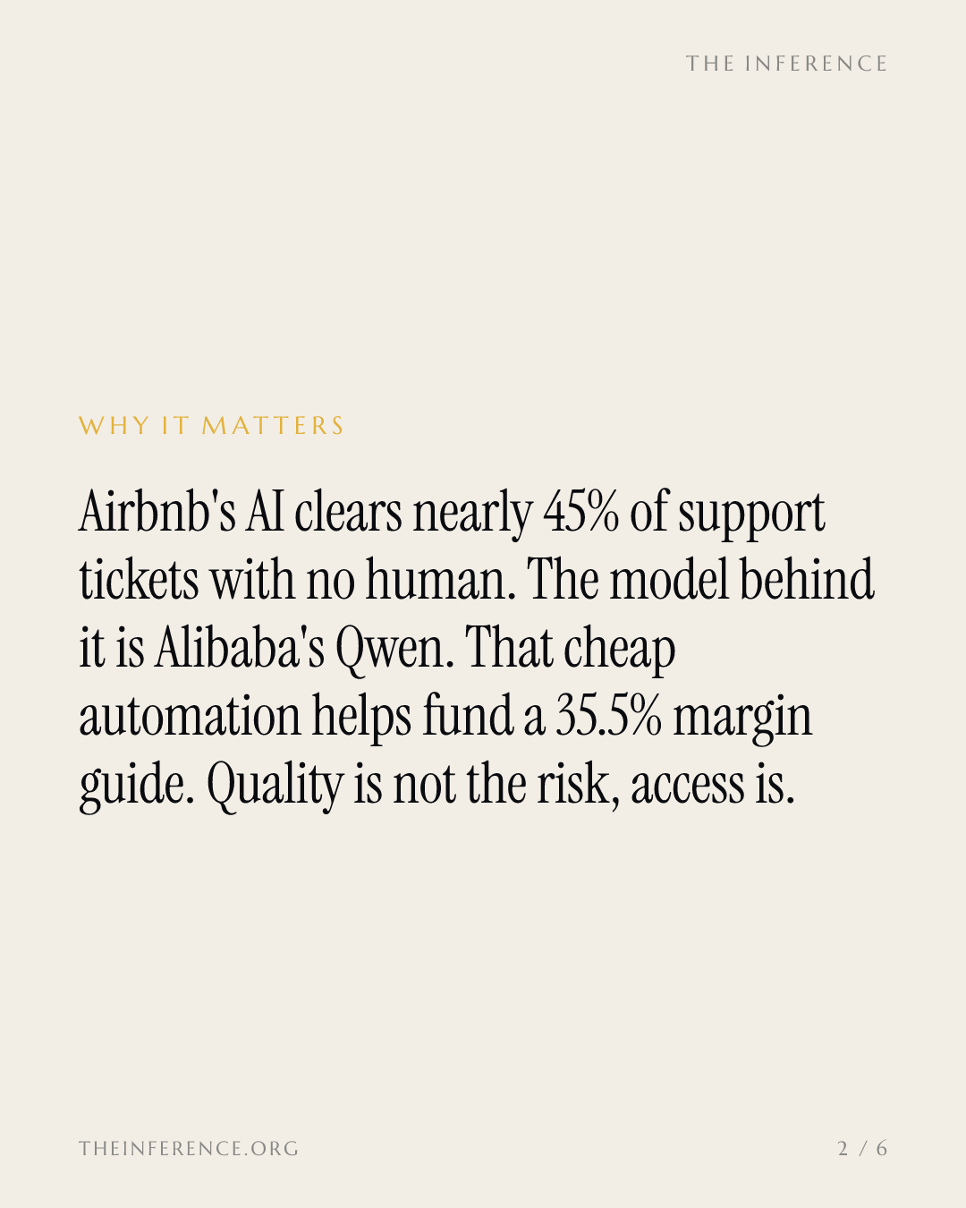 Airbnb's 35.5% margin guide runs on Qwen, and Intel's CEO just priced that trade — slide 1