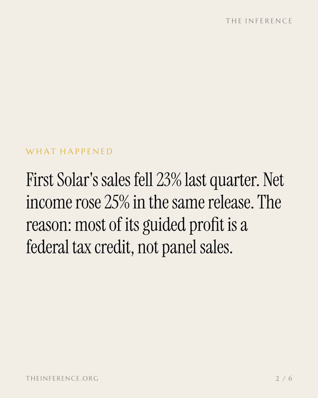 First Solar Cut Its Customers and Kept the Tax Credit — slide 1