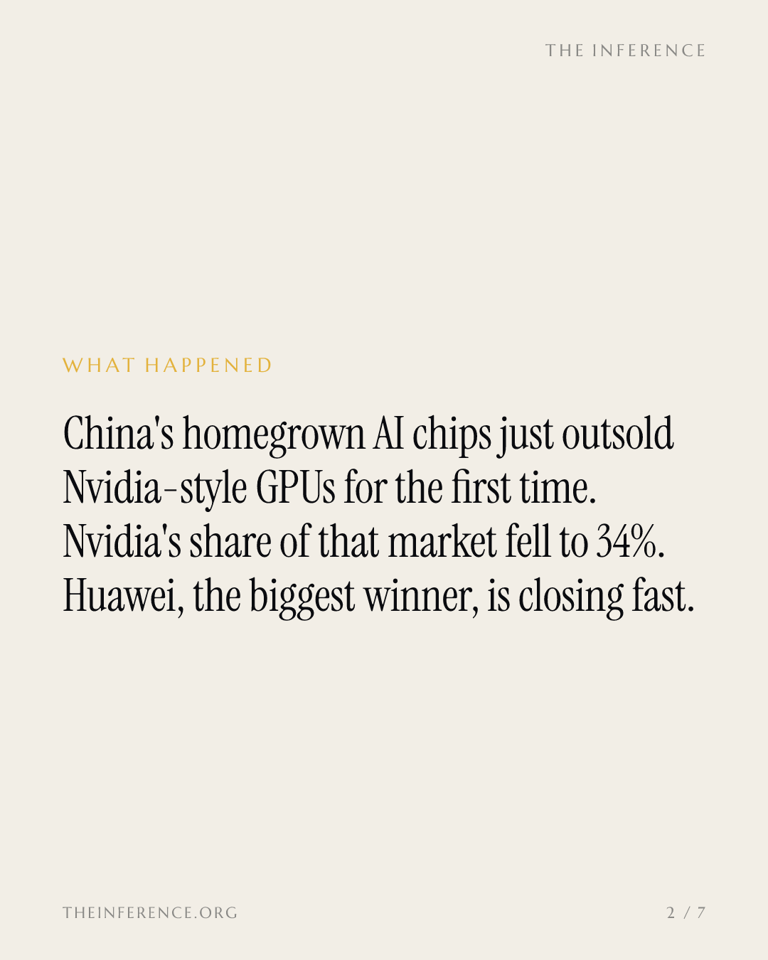 Nvidia's China chip share falls to 34% as homegrown accelerators pass GPUs — slide 1