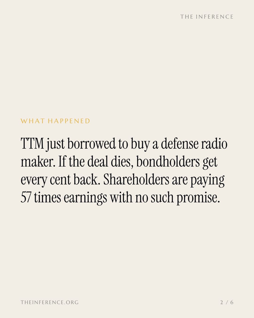 TTM is paying 6.75% for money it must hand back if its $1.1 billion deal dies — slide 1
